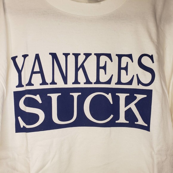 Vtg Yankees Suck White T-Shirt Mens XL - Picture 3 of 4